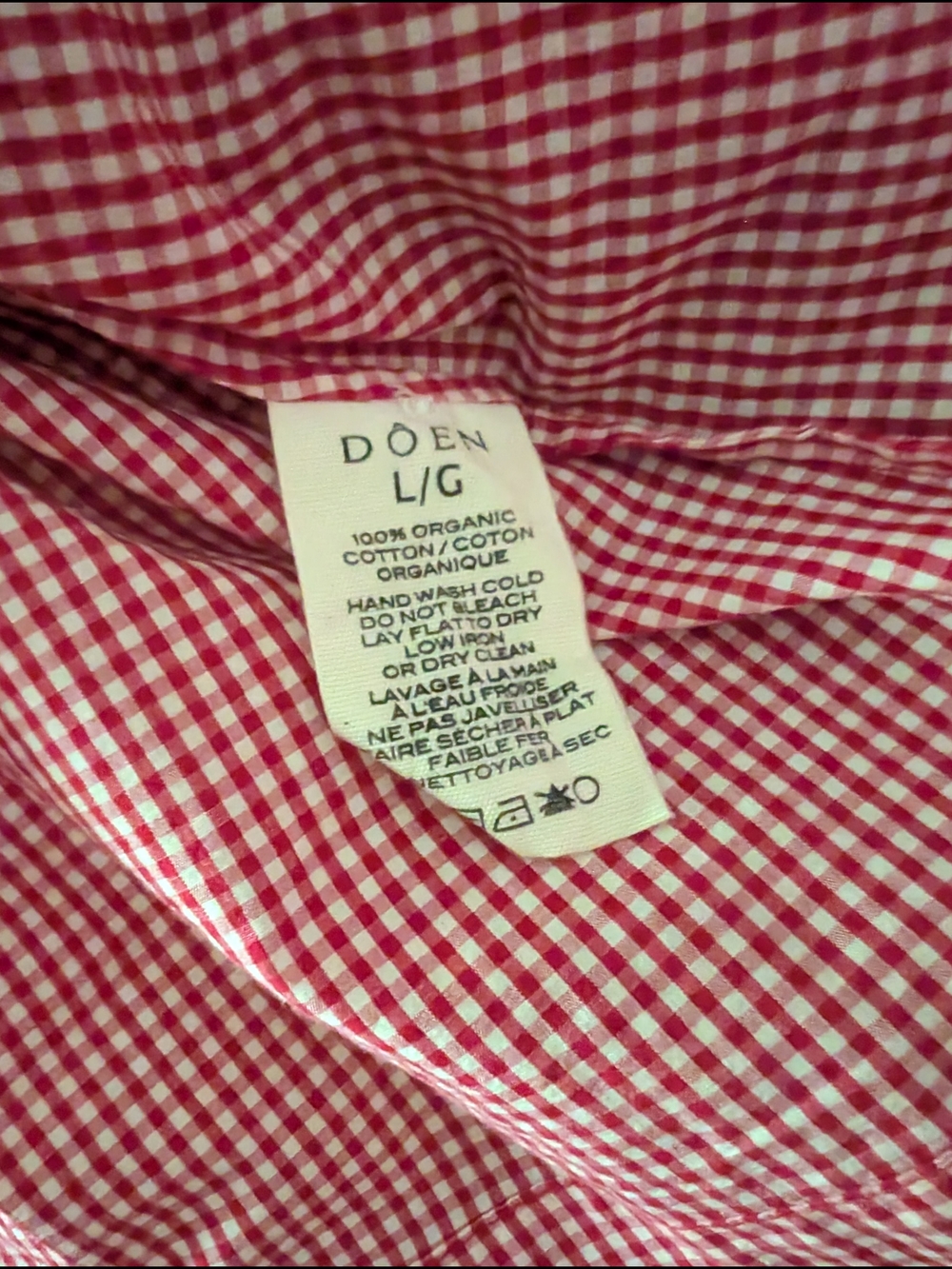 NWT Doen June Top Red Gingham Button-Front Puff Sleeve - Picture 4 of 8